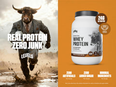 Levels whey protein scoop pouring, showing convenient post-workout fueling.