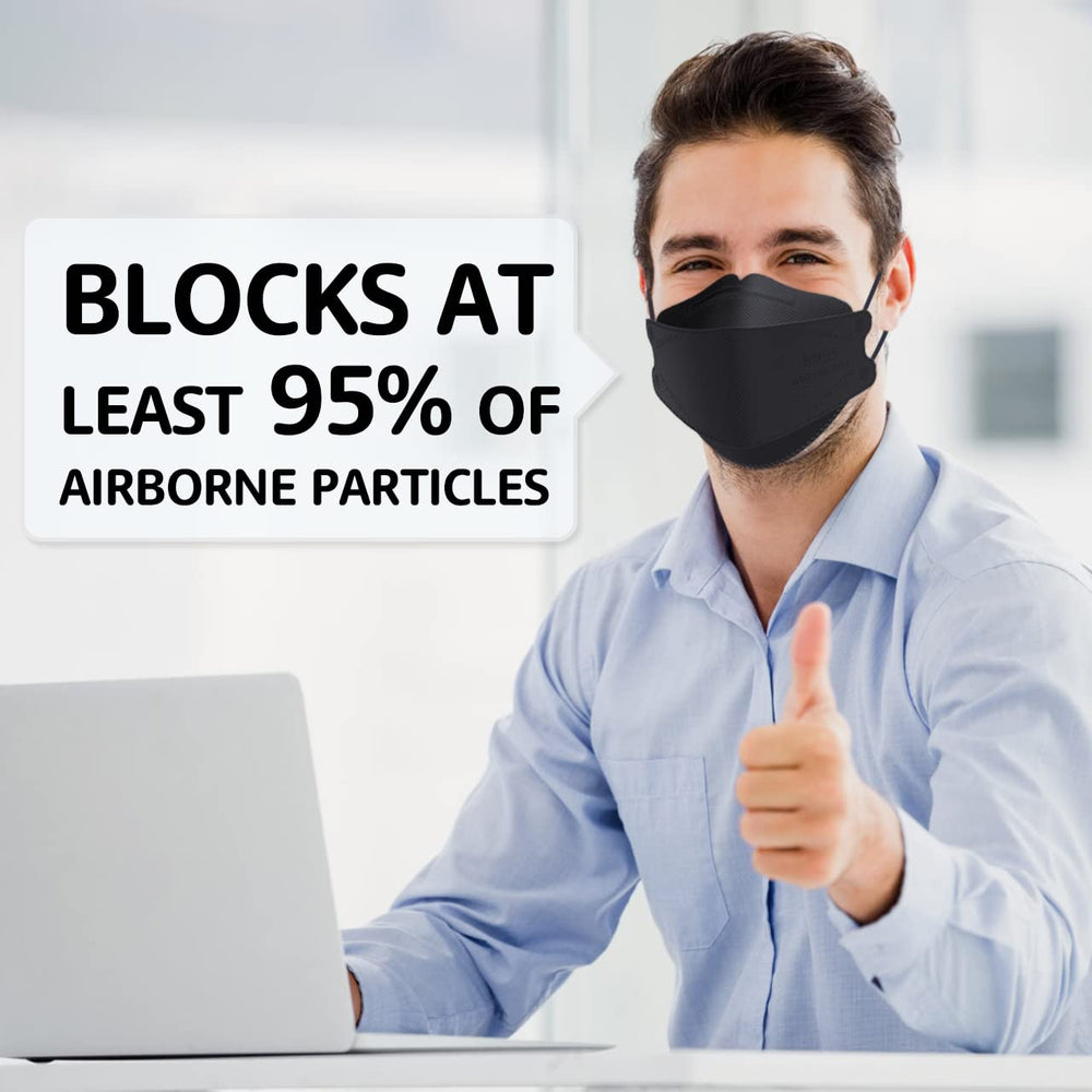 LEVENIS KN95 extended wear comfort demonstrates breathable design for office or travel