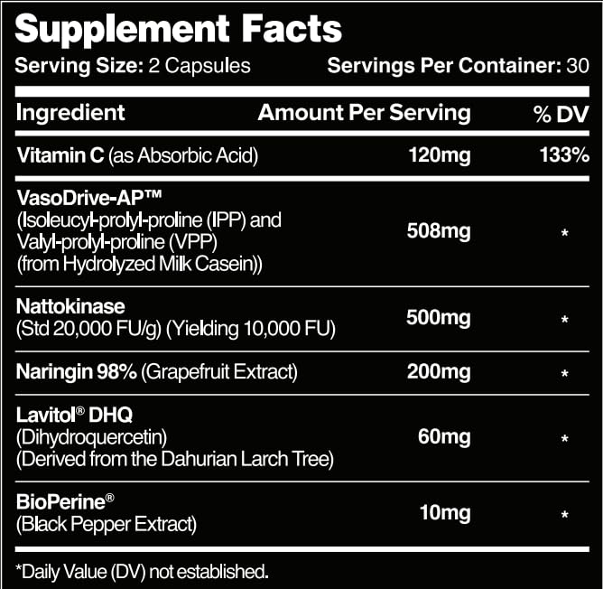 Leviathan Nutrition Hemo Flow label panel showing nattokinase and Lavitol ingredients.