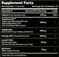 Leviathan Nutrition Hemo Flow label panel showing nattokinase and Lavitol ingredients.