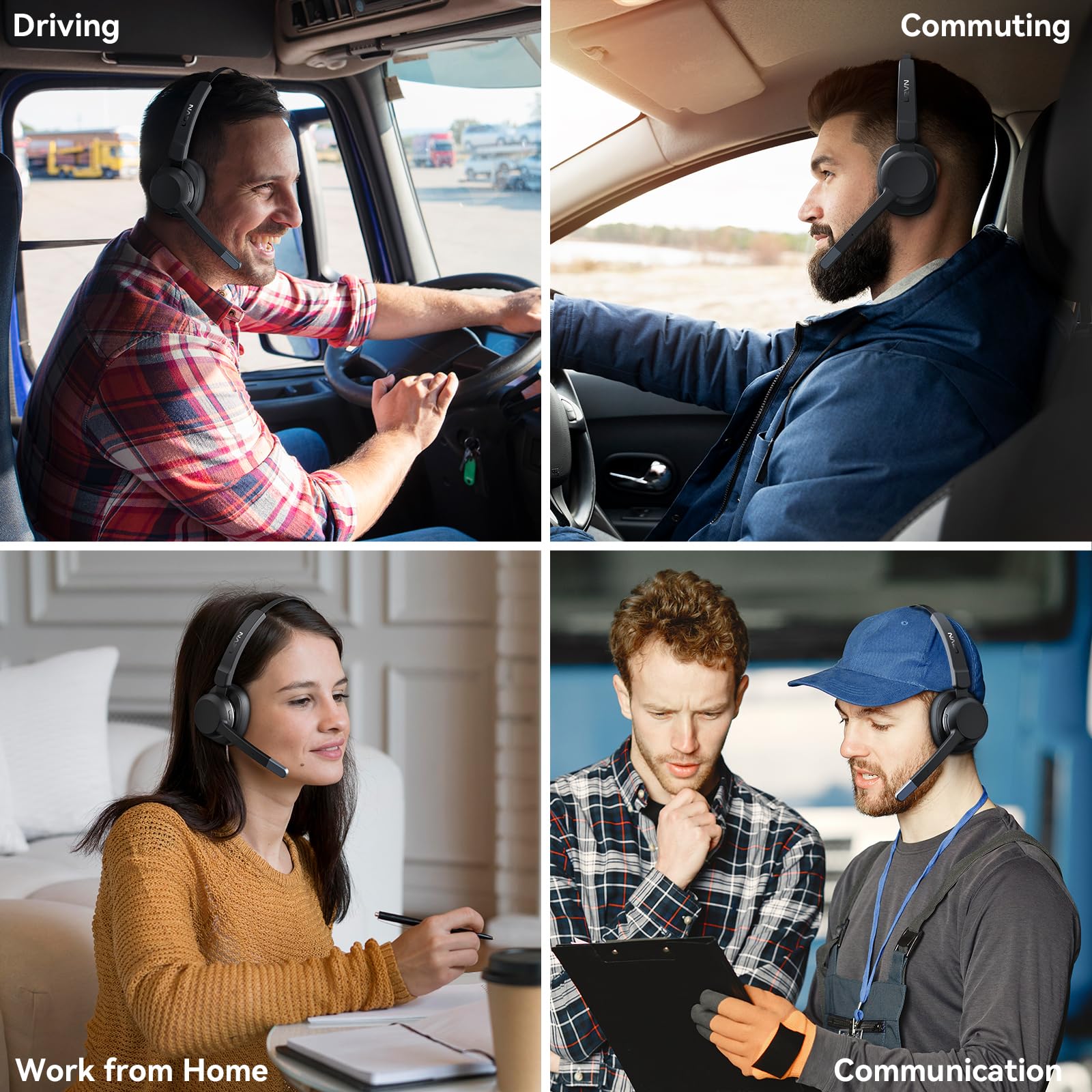 LEVN Trucker Headset 270-degree rotatable mic for left or right wear.