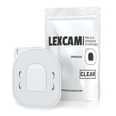 Lexcam waterproof patch for Omnipod 5 keeps CGM secure during swimming and showers.