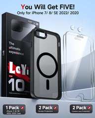 LeYi iPhone SE case with X2 screen protectors shields against scratches.