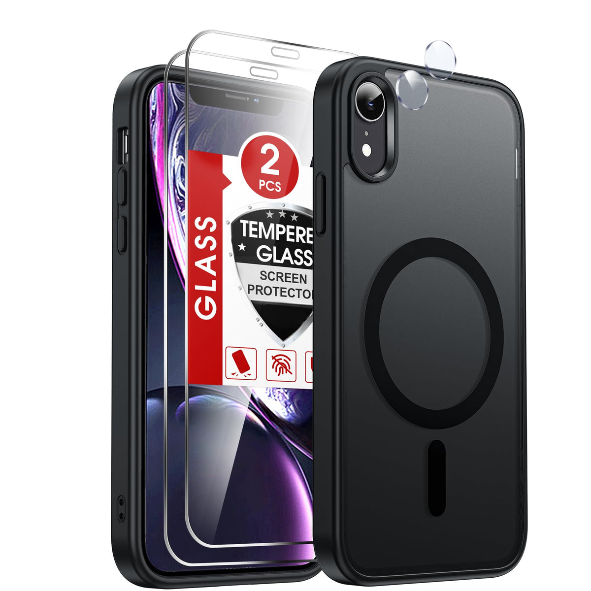 LeYi iPhone XR case front view showing slim rugged protection for daily use