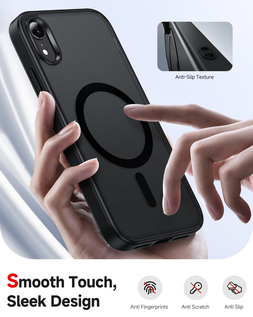 LeYi iPhone XR case with silky texture and fingerprint resistance