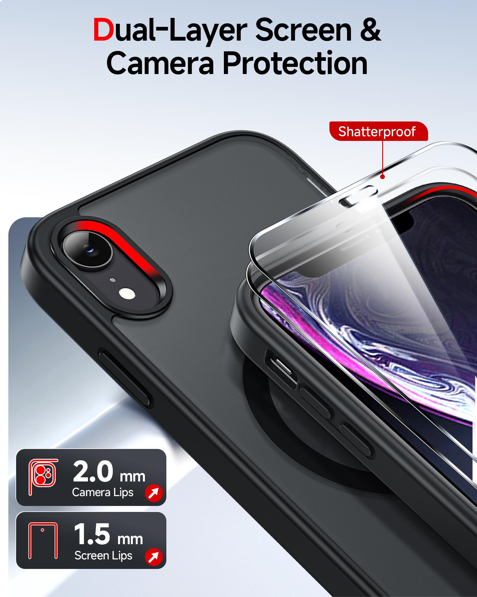 LeYi iPhone XR screen protectors pair guarding the display