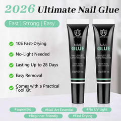 LEYKOSH 28-day hold nail glue for durable press-ons in daily wear.