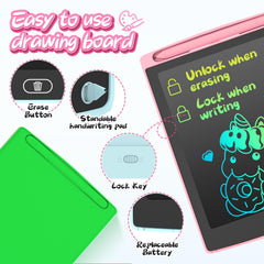 LEYAOYAO pink front-view 3-pack drawing tablet encourages colorful kid doodling.