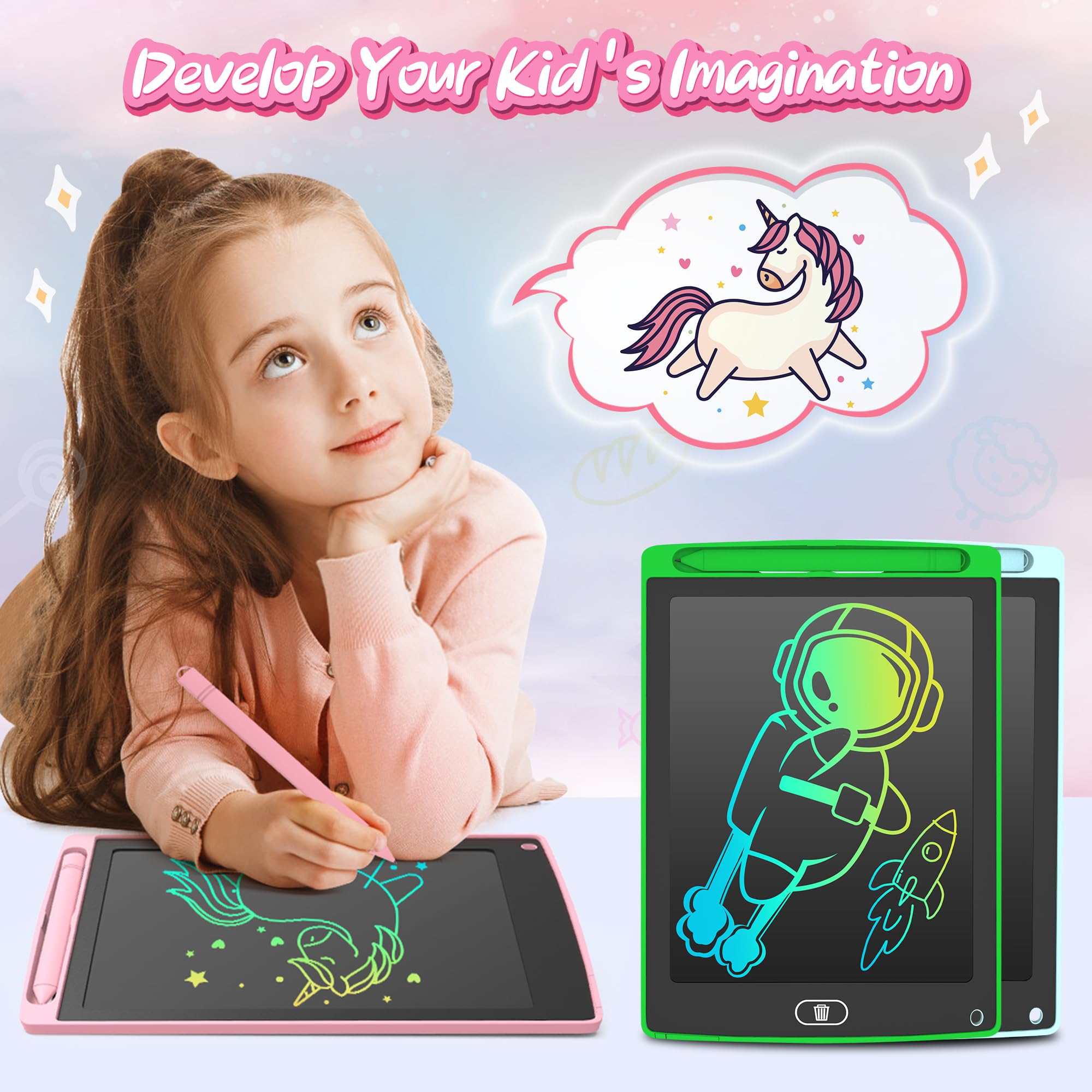 LEYAOYAO portable doodle board fits in bag for travel and car rides.