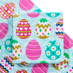 Glitter gold foil eggs add a luxurious sparkle to Easter gifts with LeZakaa wrap.