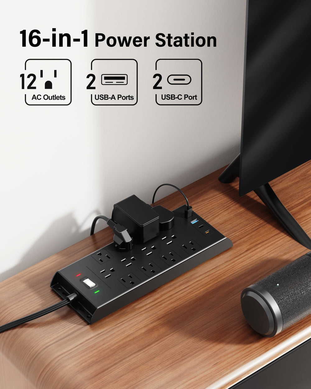 LeZone surge protector USB-C ports enable fast charging for devices.