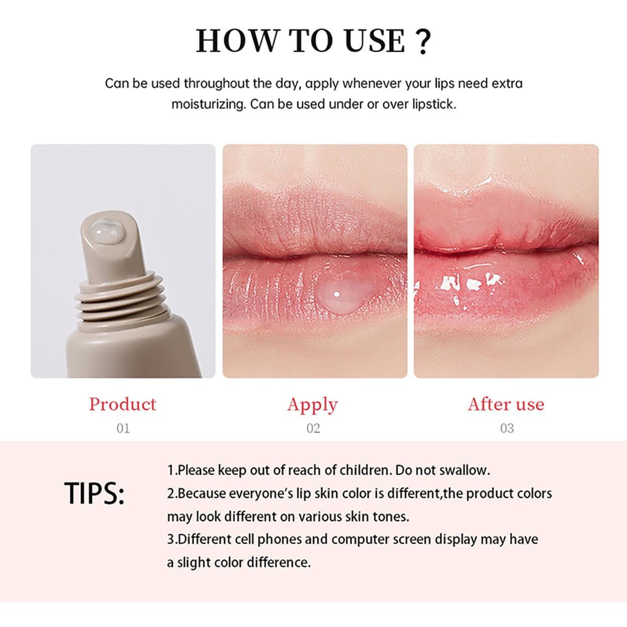 LFuTPm Application swatch demonstrates non-sticky texture for easy wear