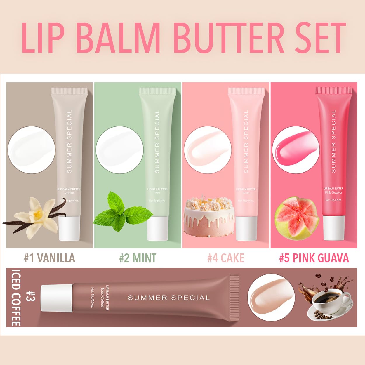 LFuTPm Cake Glittery Pink lip balm offers a soft shimmer with nourishing oils