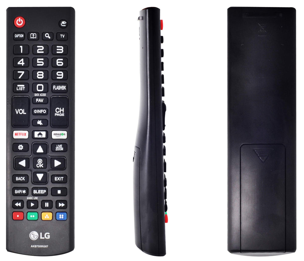 Back view of LG AKB75095307 remote with battery cover access