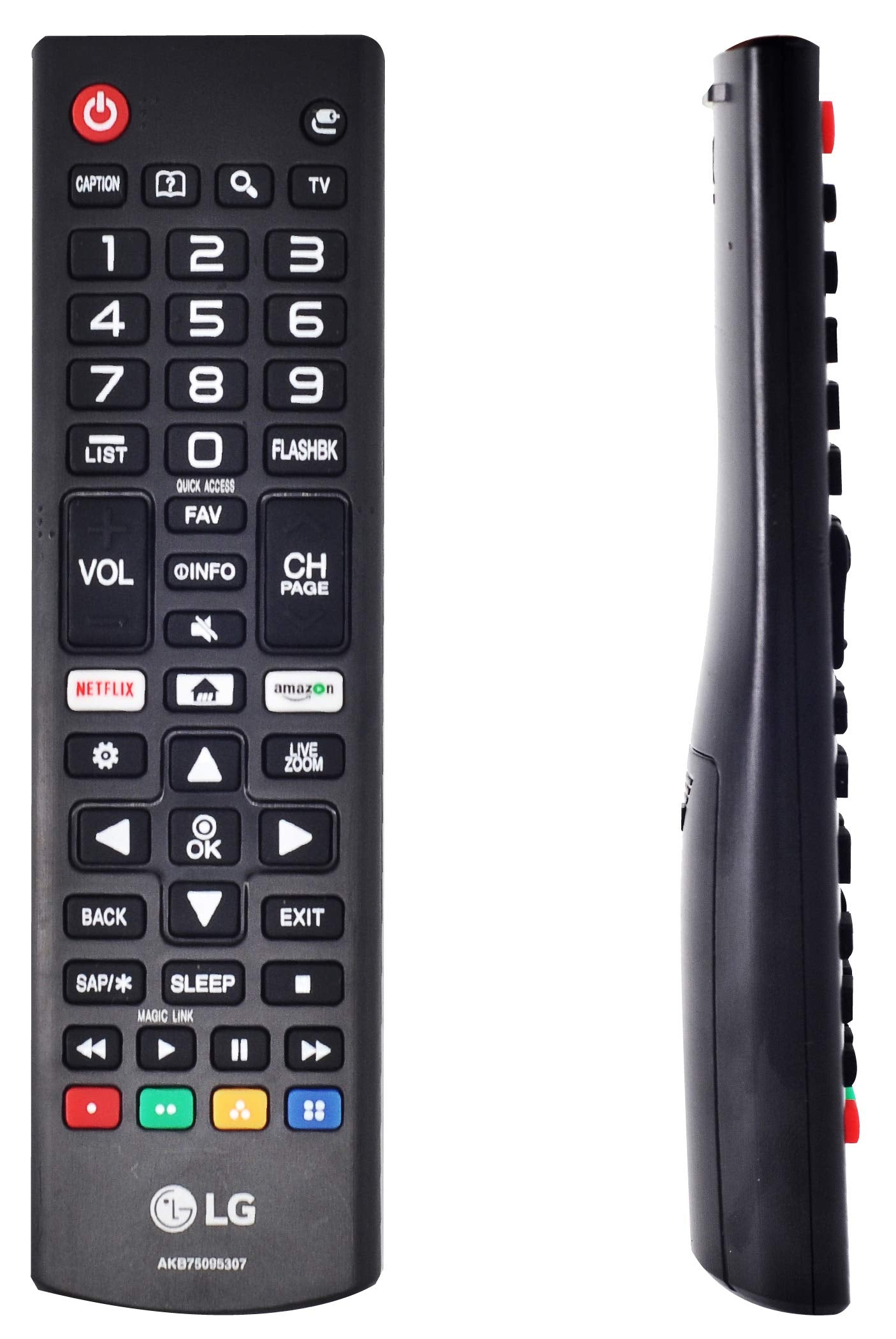 LG AKB75095307 remote resting on table ready for daily use