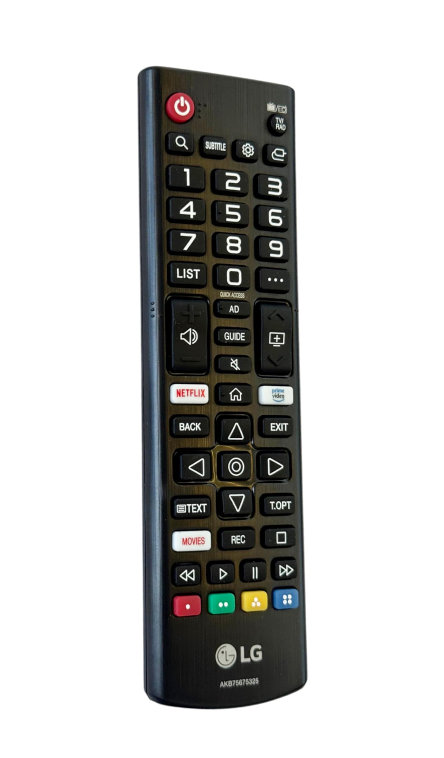 LG Original remote control side view showing slim ergonomic profile