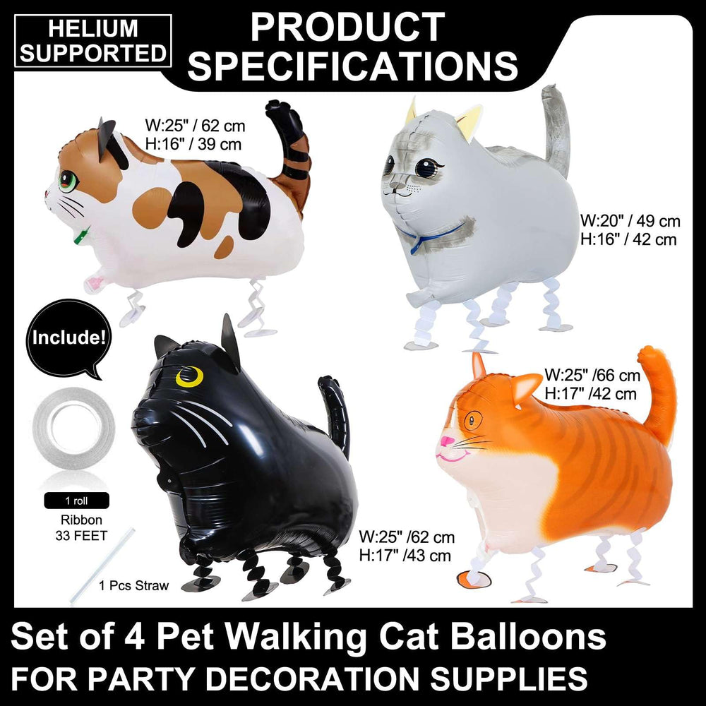 LHOAVWE black cat foil balloon provides bold contrast for animal-themed celebrations.