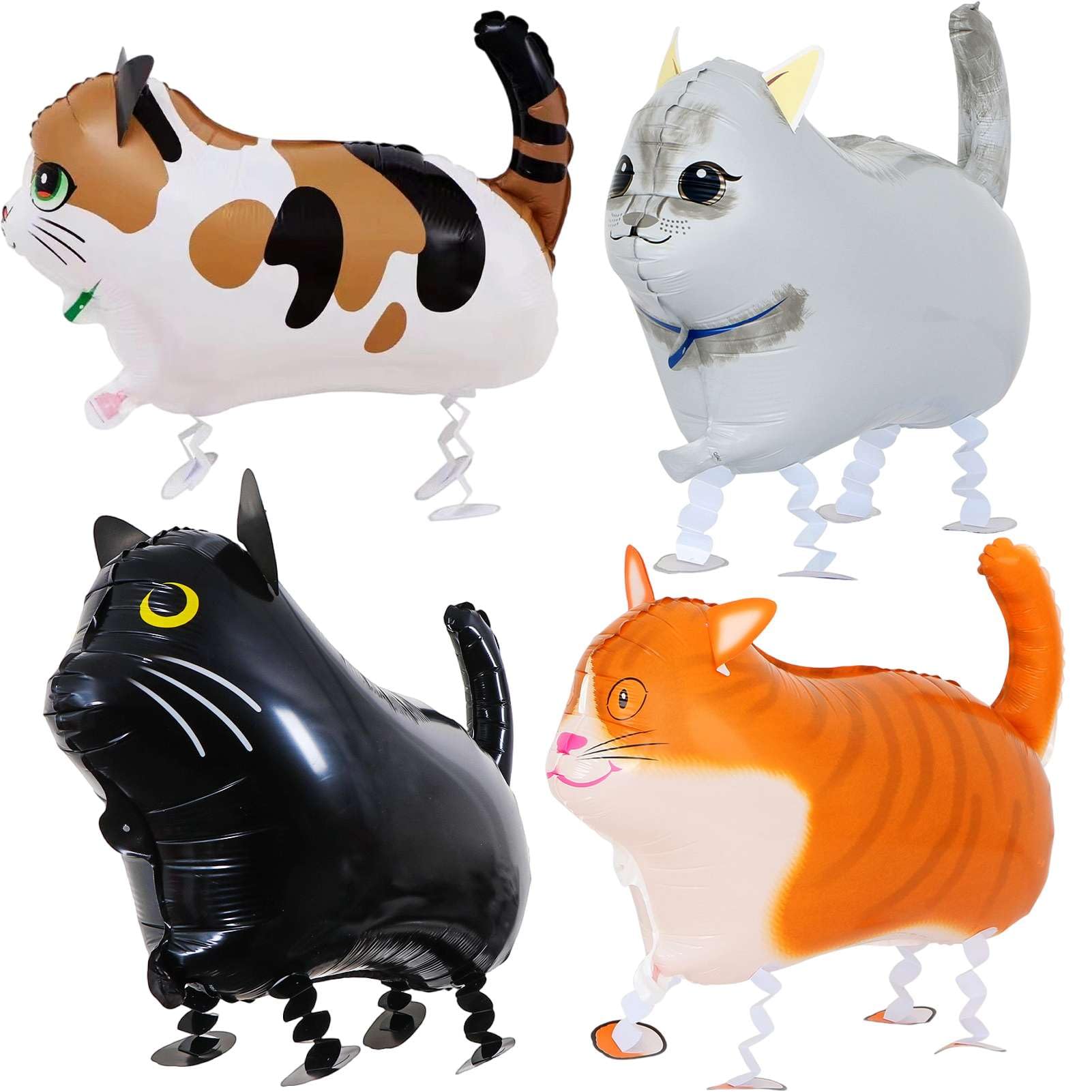 LHOAVWE walking cat balloons pack adds playful feline charm to kids' party decor.