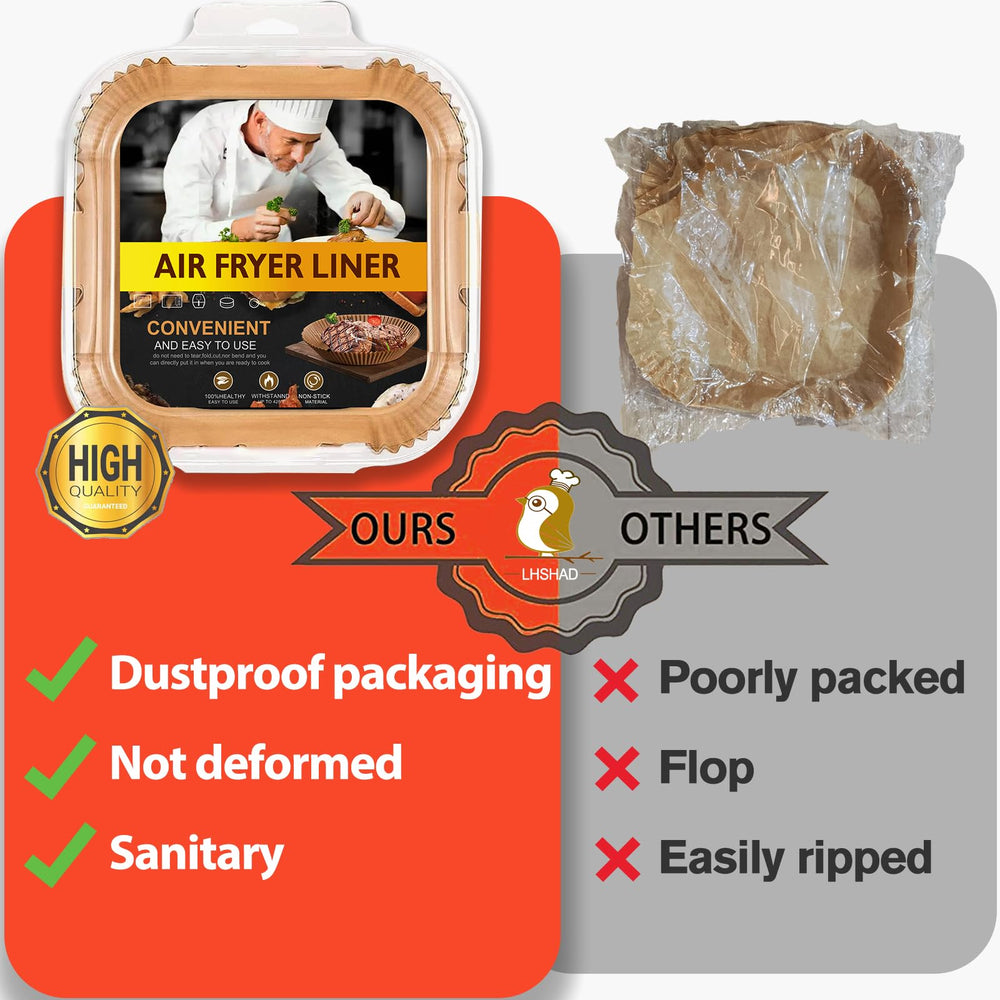 LHSHAD no-oil-leak design keeps the air fryer basket cleaner.
