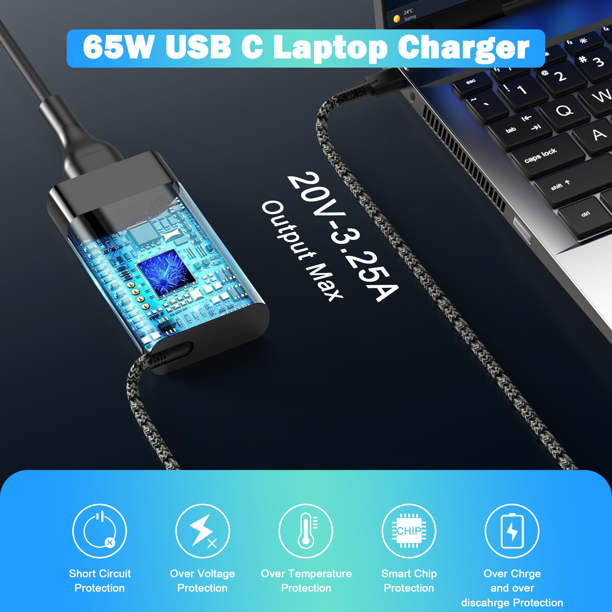 LHYSFIY compact charger on a desk, space saving charging solution