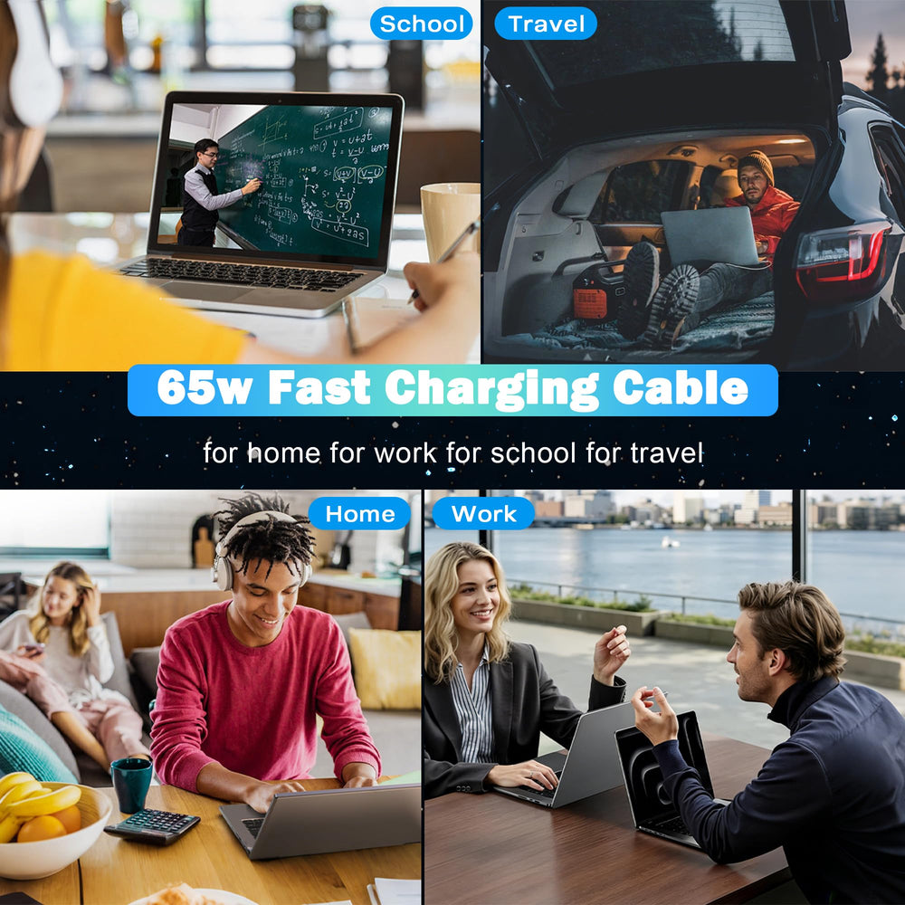 LHYSFIY travel ready USB-C charger powering HP laptops