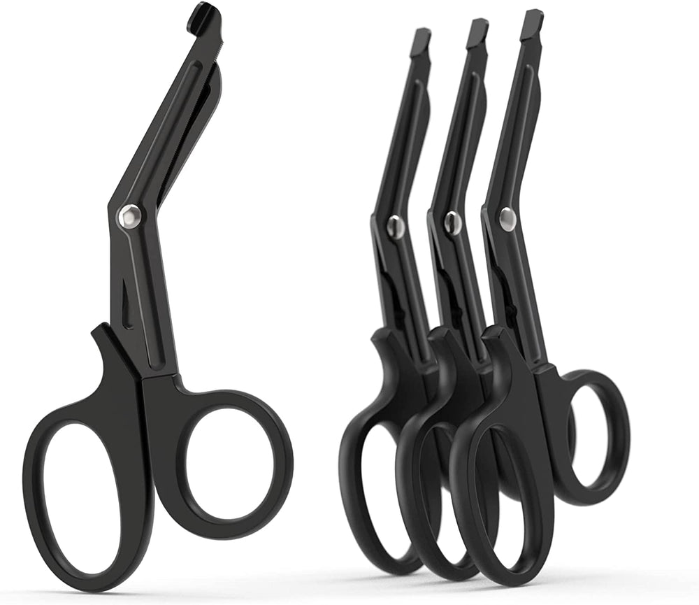 LI JIU trauma shears blade close-up highlighting durable stainless blades for tough tasks.