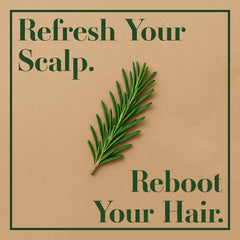 Lia Organics Rosemary Hair Growth Spray mist on hair delivers a light herb aroma.