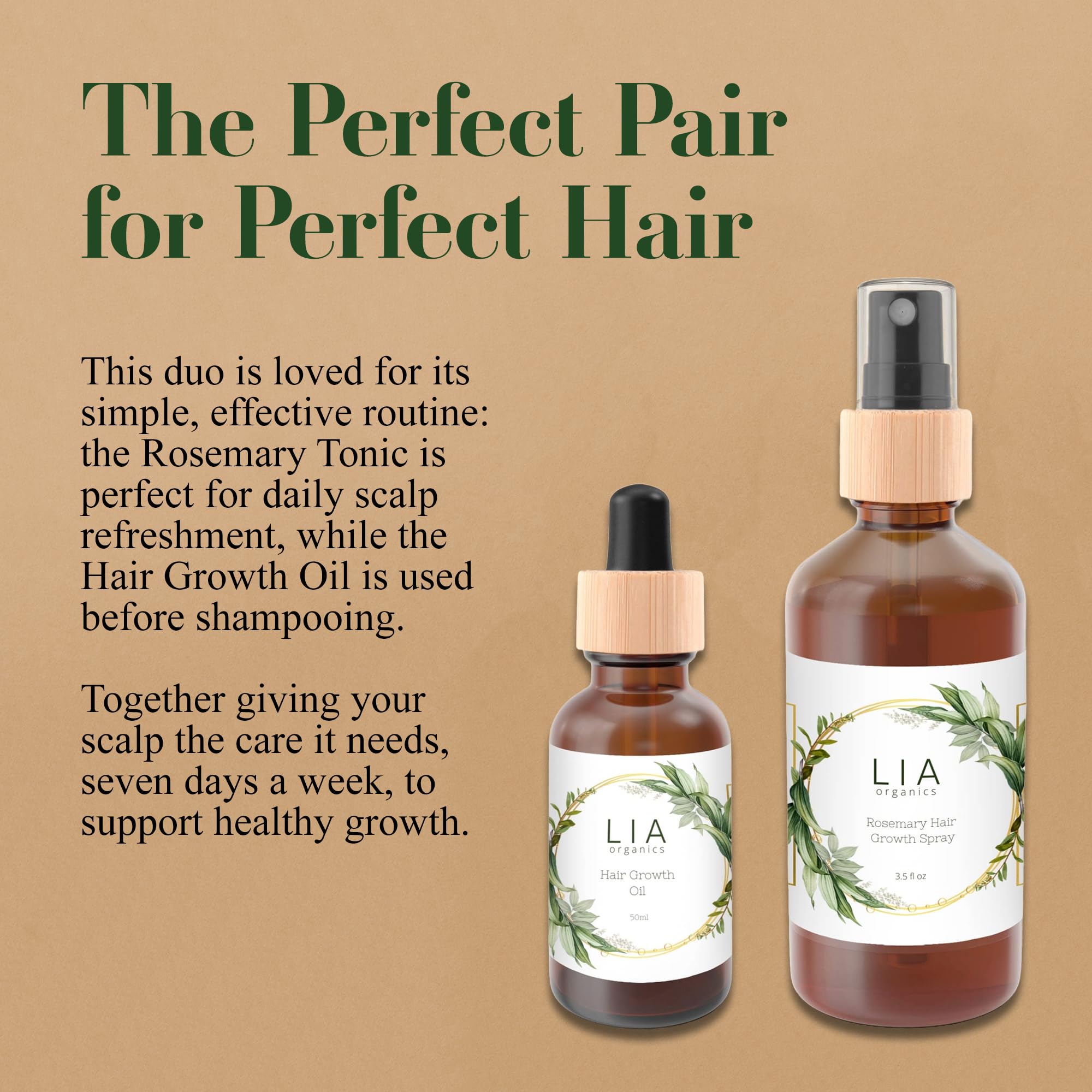 Lia Organics Rosemary Water Spray clear mist on strands.