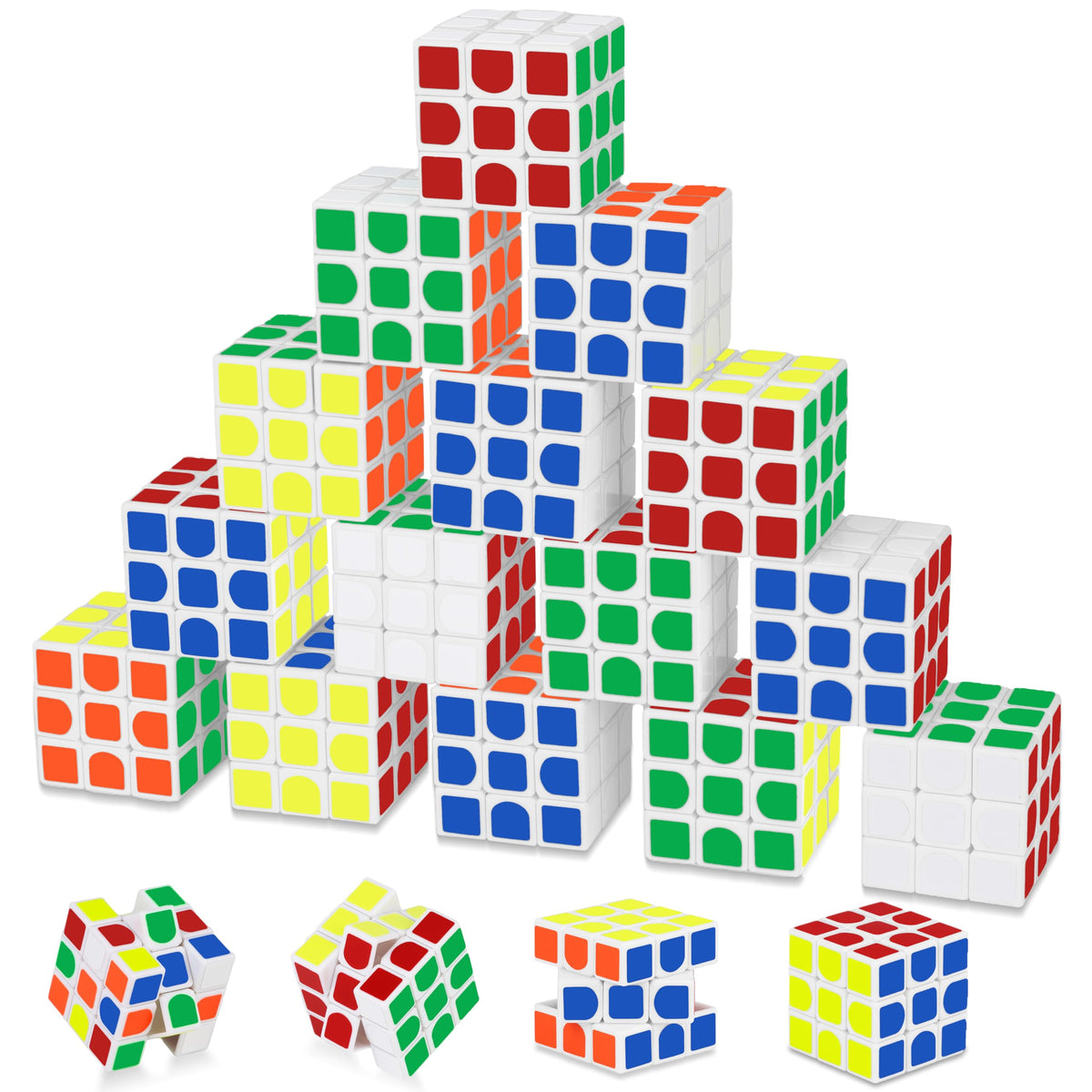 Libay mini-cubes 20-pack assembled: colorful brain-teaser for party favors and problem-solving play.