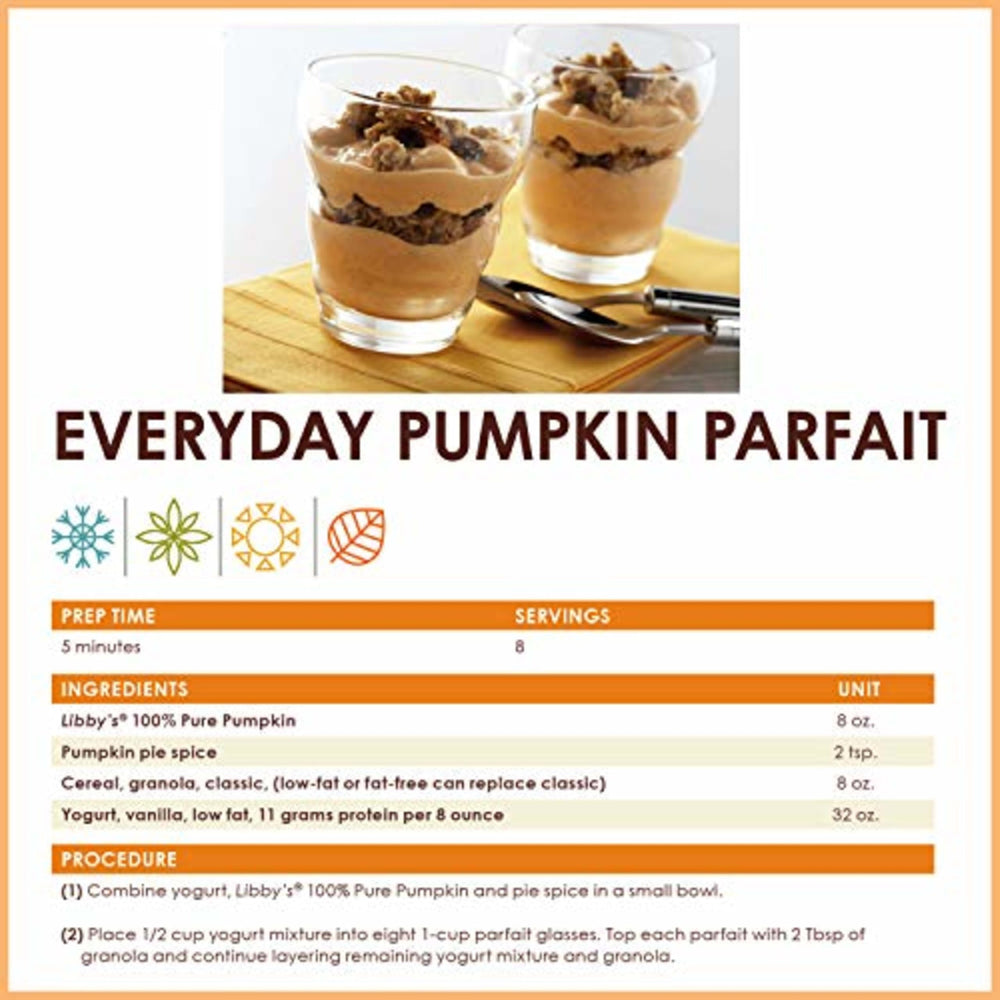 Libby’s bulk pumpkin can on the pantry for seasonal recipes.