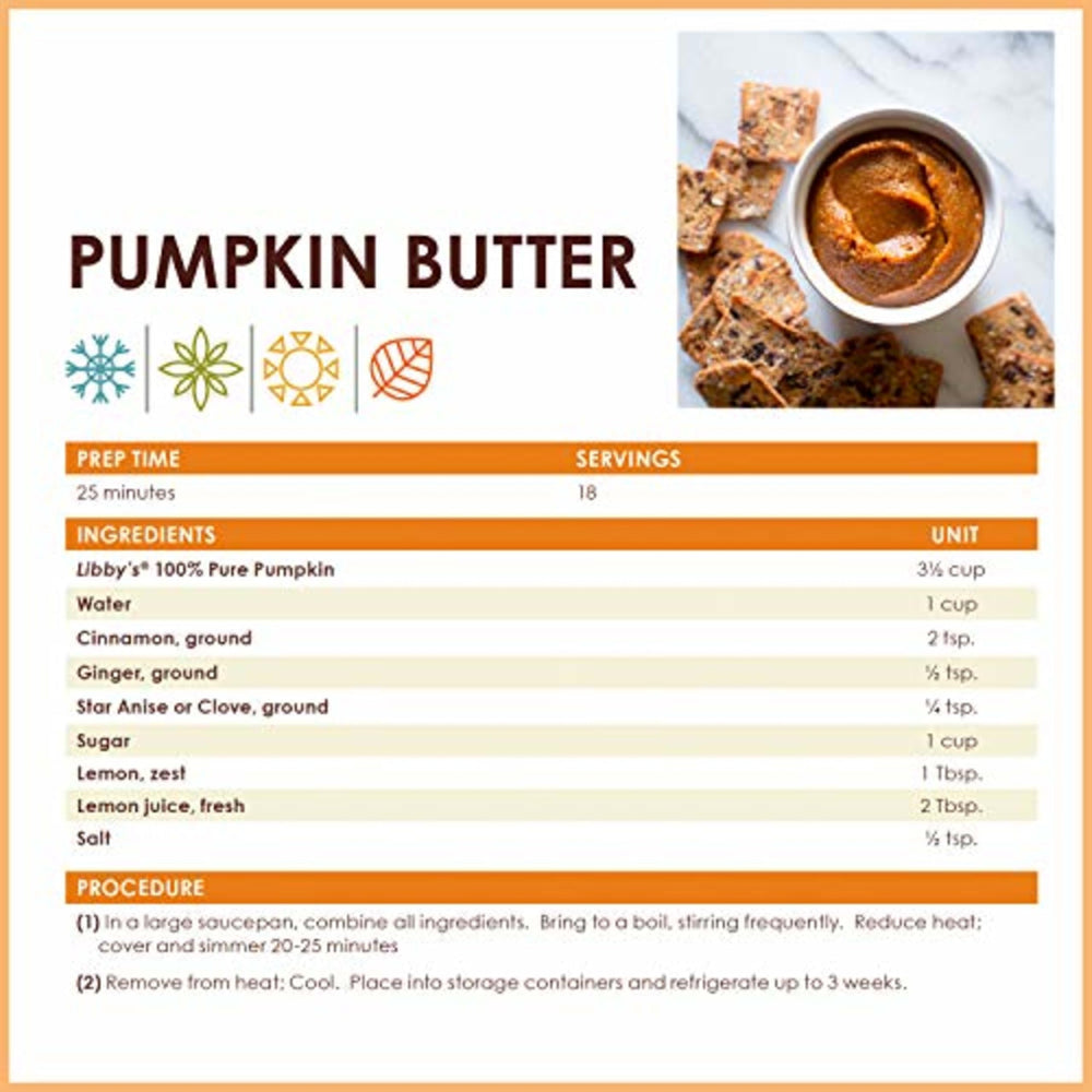 Libby’s pumpkin can being opened, ready to start pie filling or batter.