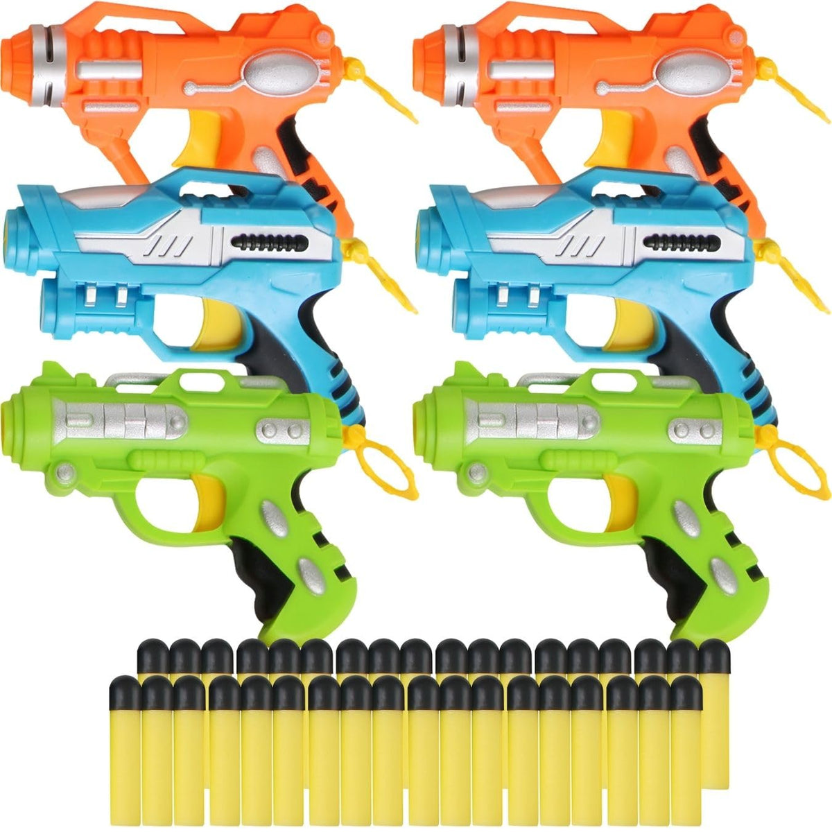 Liberty Imports 6-pack mini foam dart blasters with included darts for fast, safe indoor battles.