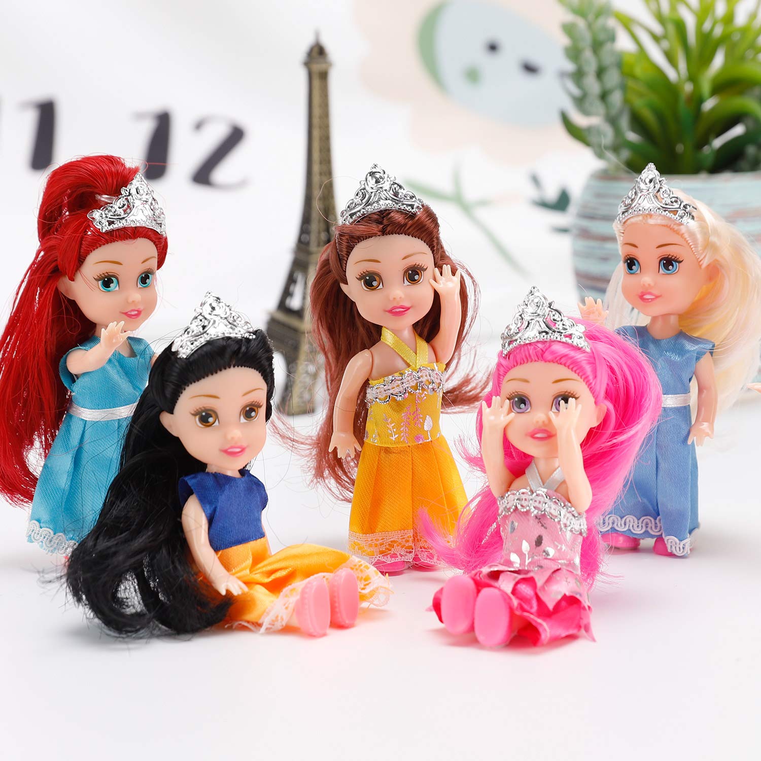 Liberty Imports Little Royal Princess dolls with colorful hair and gowns for eye-catching appeal