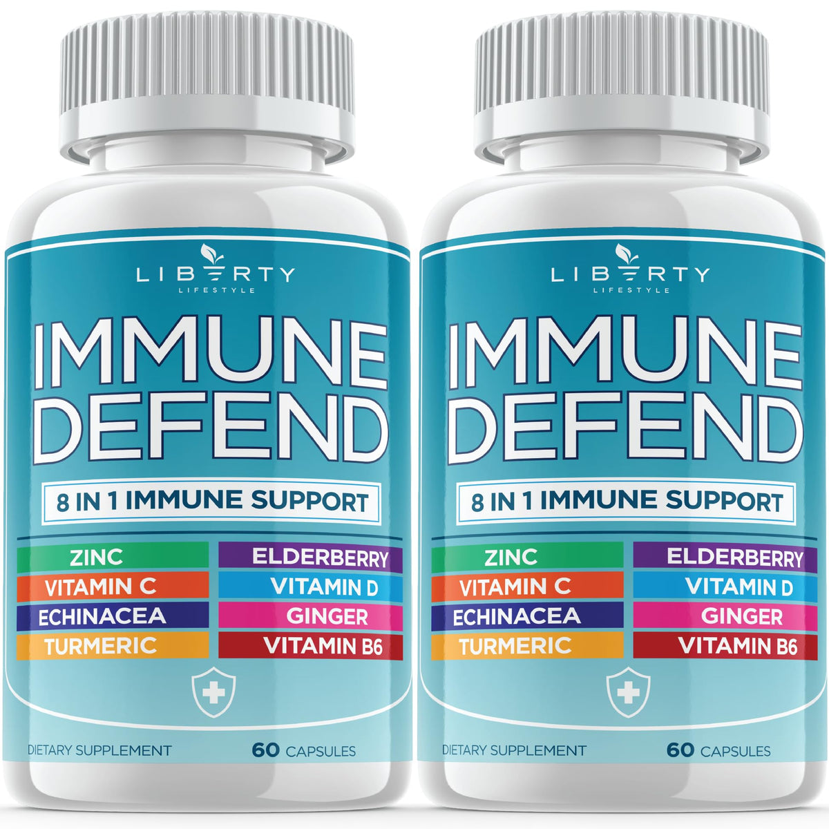 Liberty Lifestyle immune defense bottle cap shows freshness seal for daily use