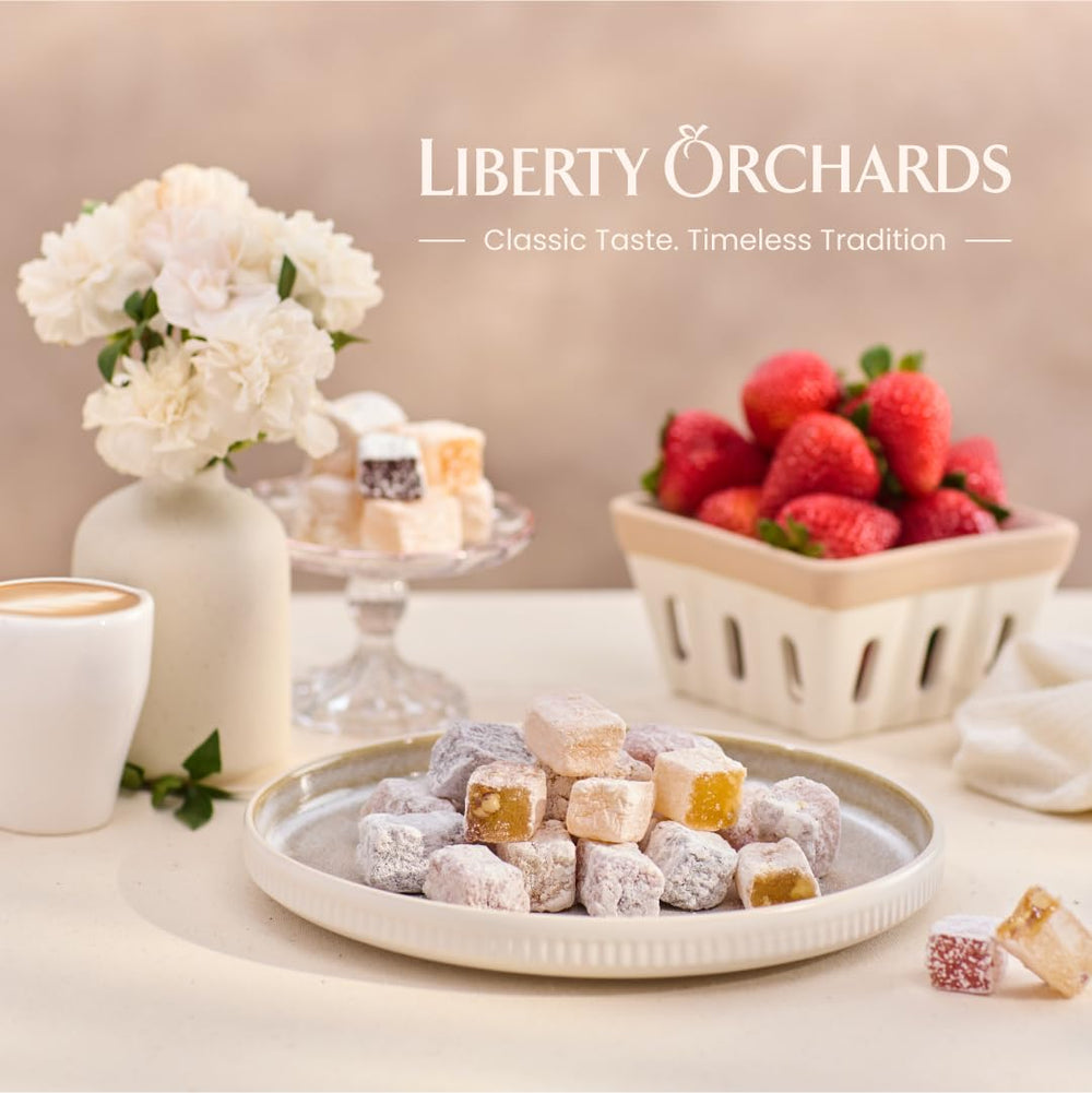 Liberty Orchards gift box presentation makes a thoughtful gourmet gift.