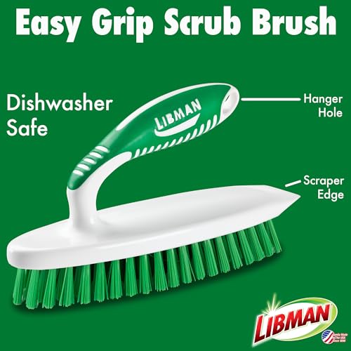 LIBMAN COMMERCIAL FiberForce Tile and Grout Brush targets grout lines effectively