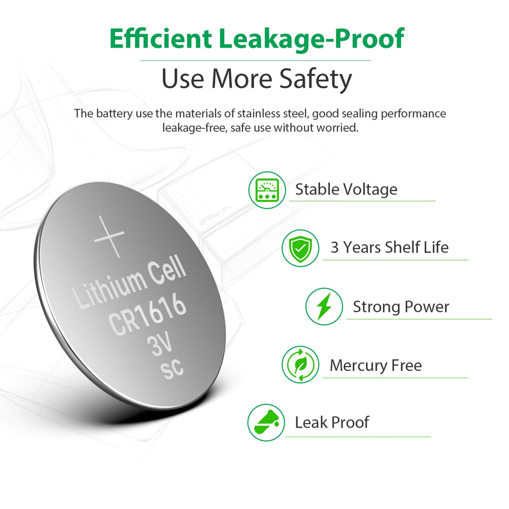 LiCB CR1616 blister pack front ready-to-use batteries for quick replacements