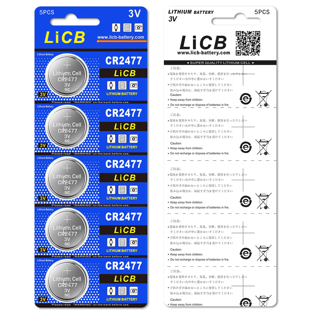 LiCB CR2477 small electronics compatibility chart for devices