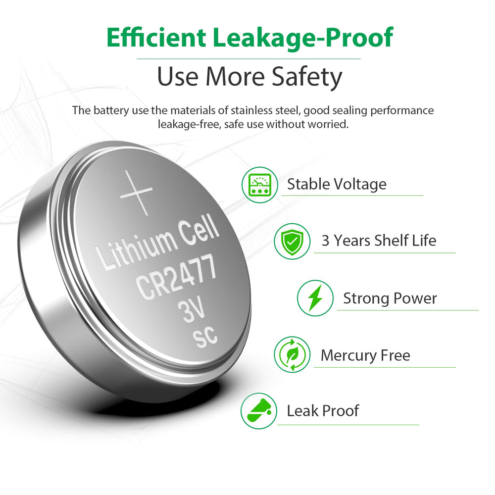 LiCB CR2477 wall clock dial highlighting long-lasting power