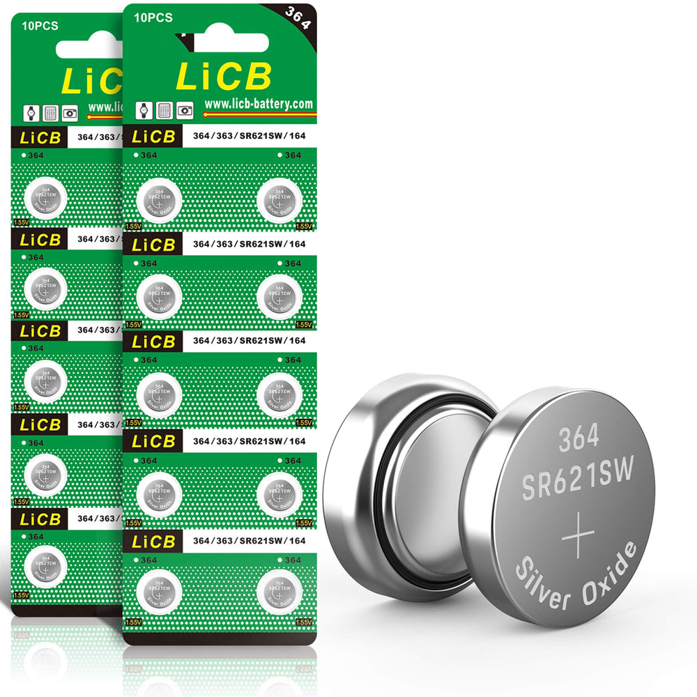 LiCB SR621SW blister-pack front view for reliable watch power.