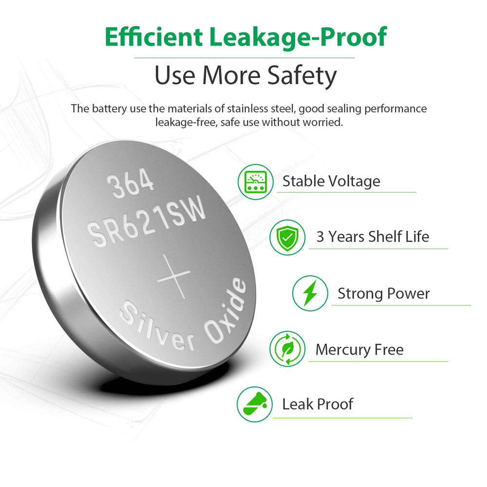 LiCB SR621SW powers watches smoothly for timely performance.