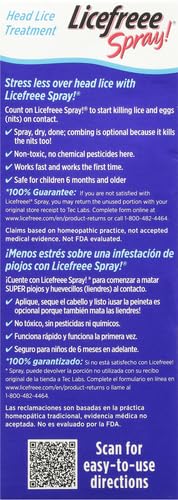 Closeup of Licefreee bottle showing safe, kid-friendly packaging.