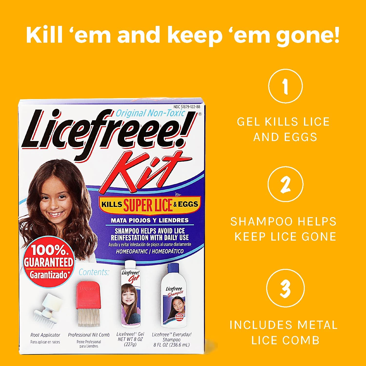Licefreee patented nit comb removes dead lice and nits