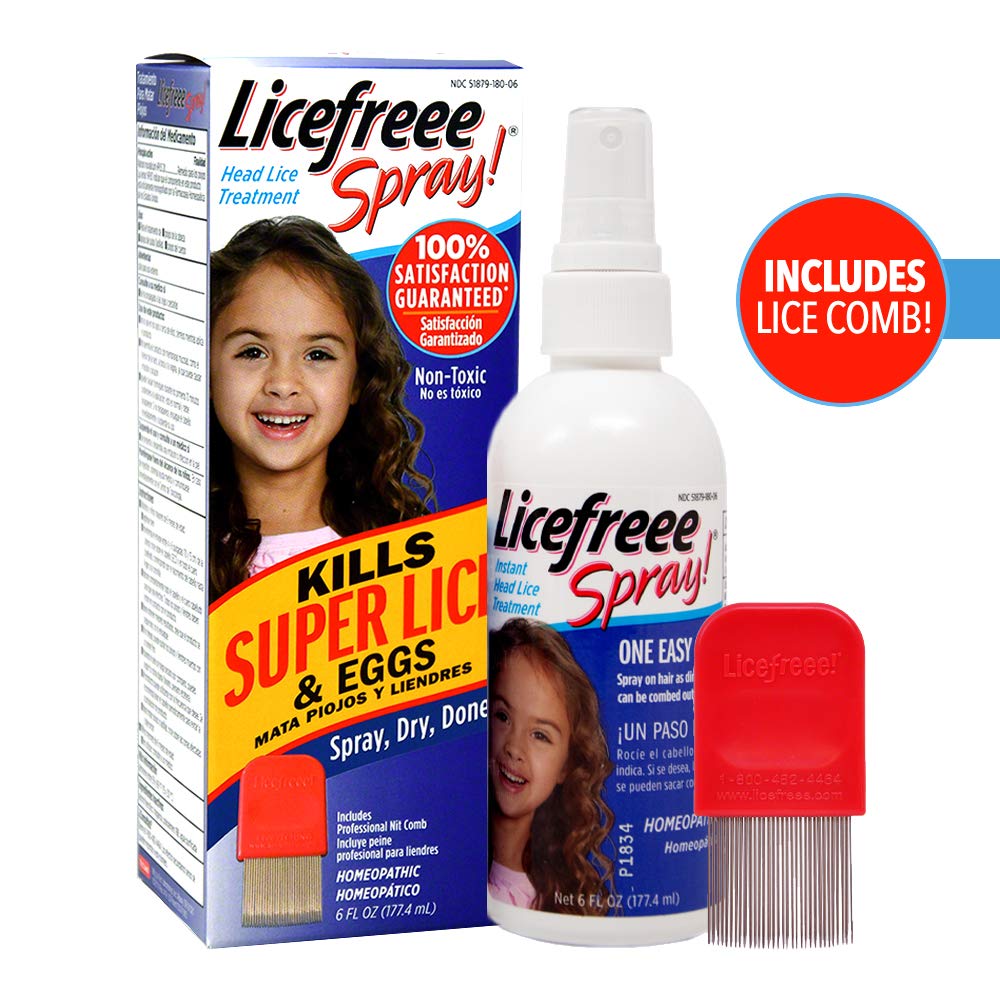 Licefreee spray applied to dry hair before air drying.