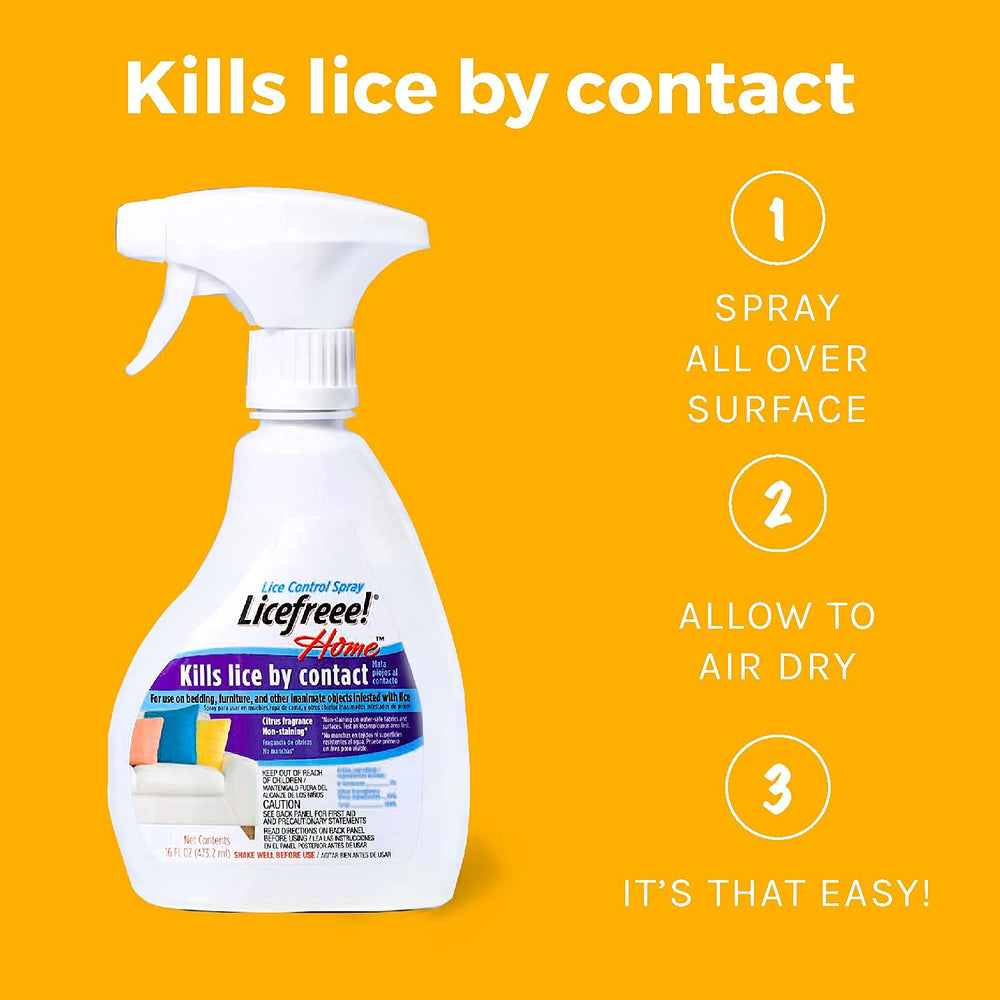 Licefreee Spray for pillows and bedding offers fast, easy application.