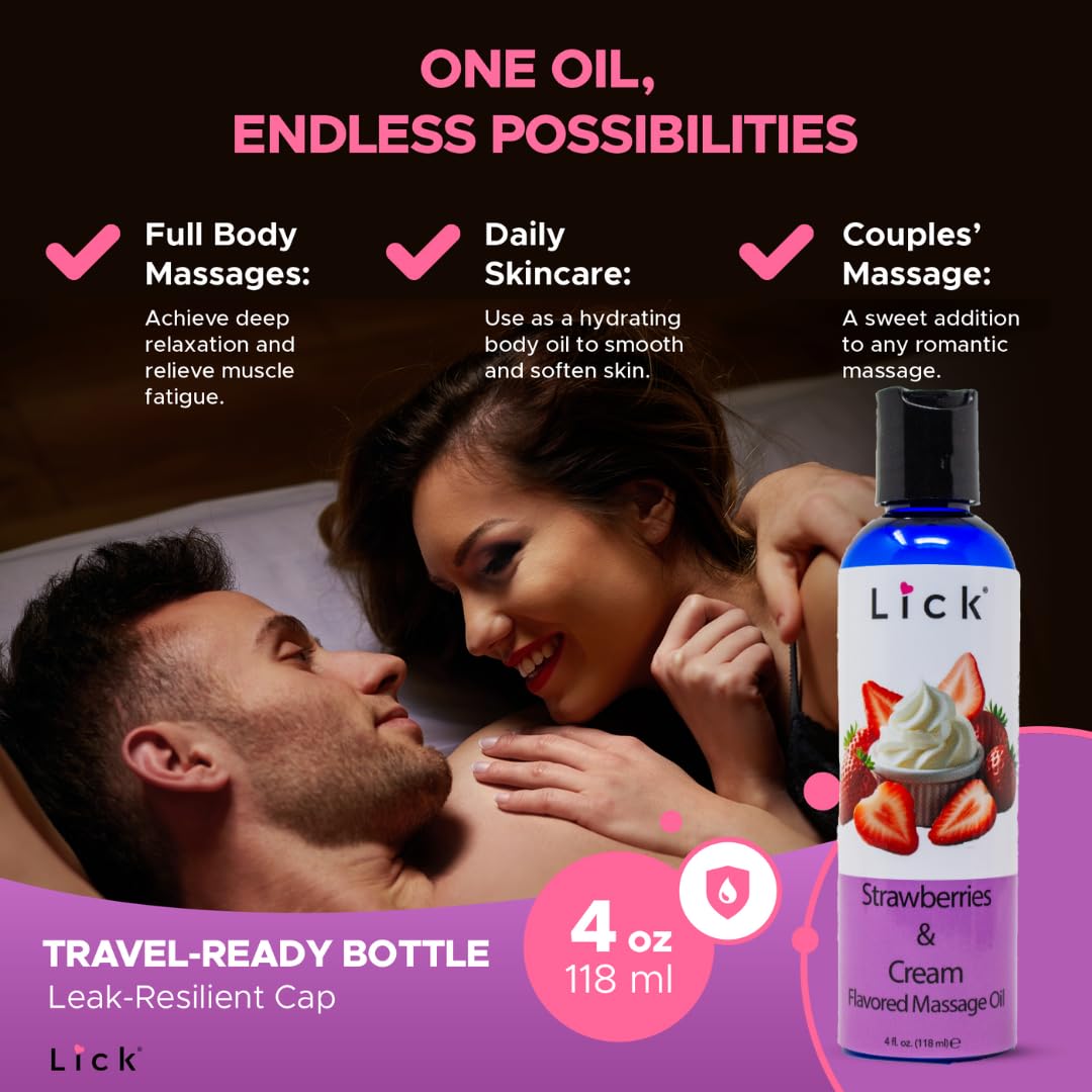 USA made vegan body safe packaging of LICK massage oil