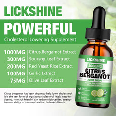 Lickshine citrus bergamot liquid drops dropper close-up for precise dosing.