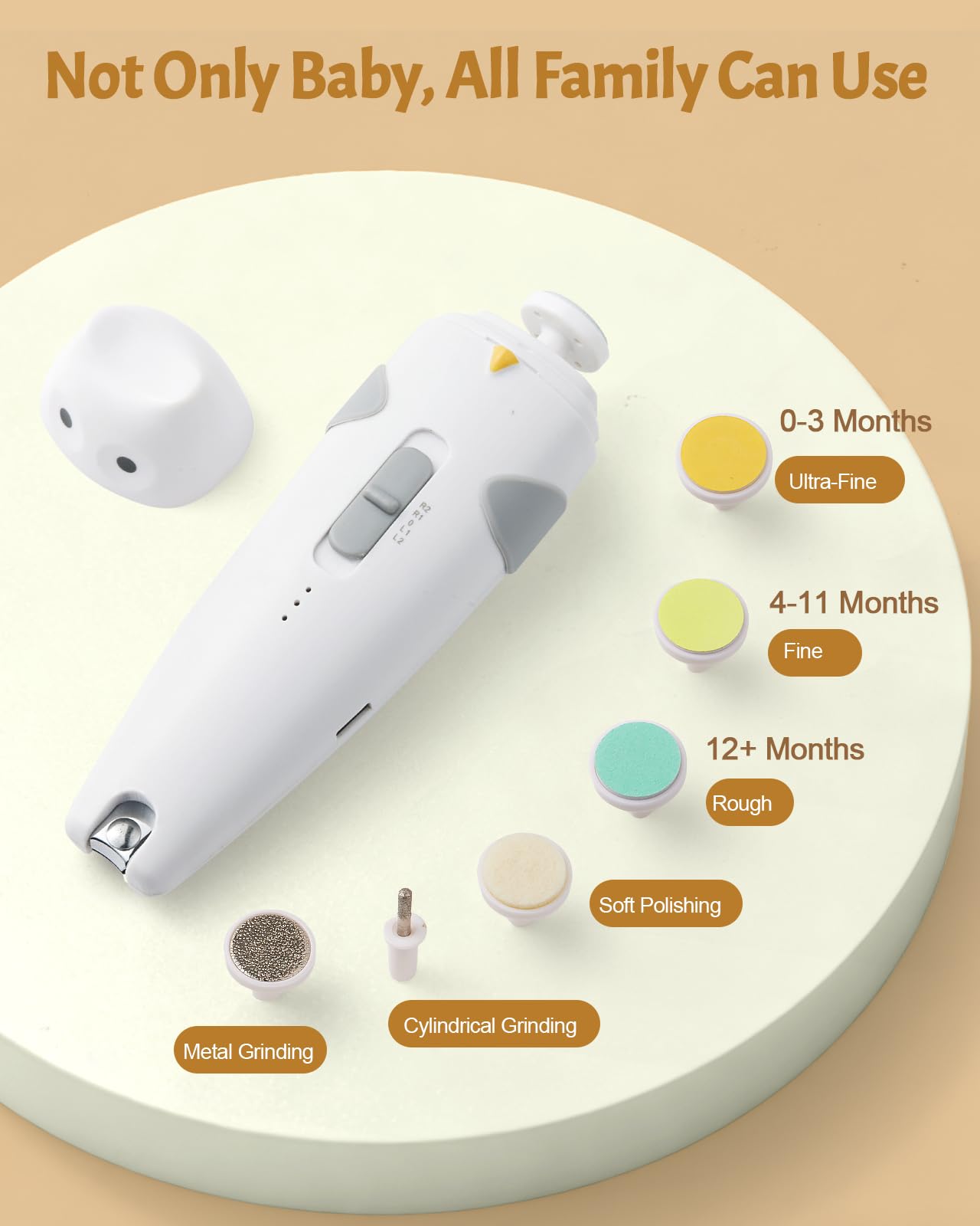 Lictin six grinding heads for newborns to adults.