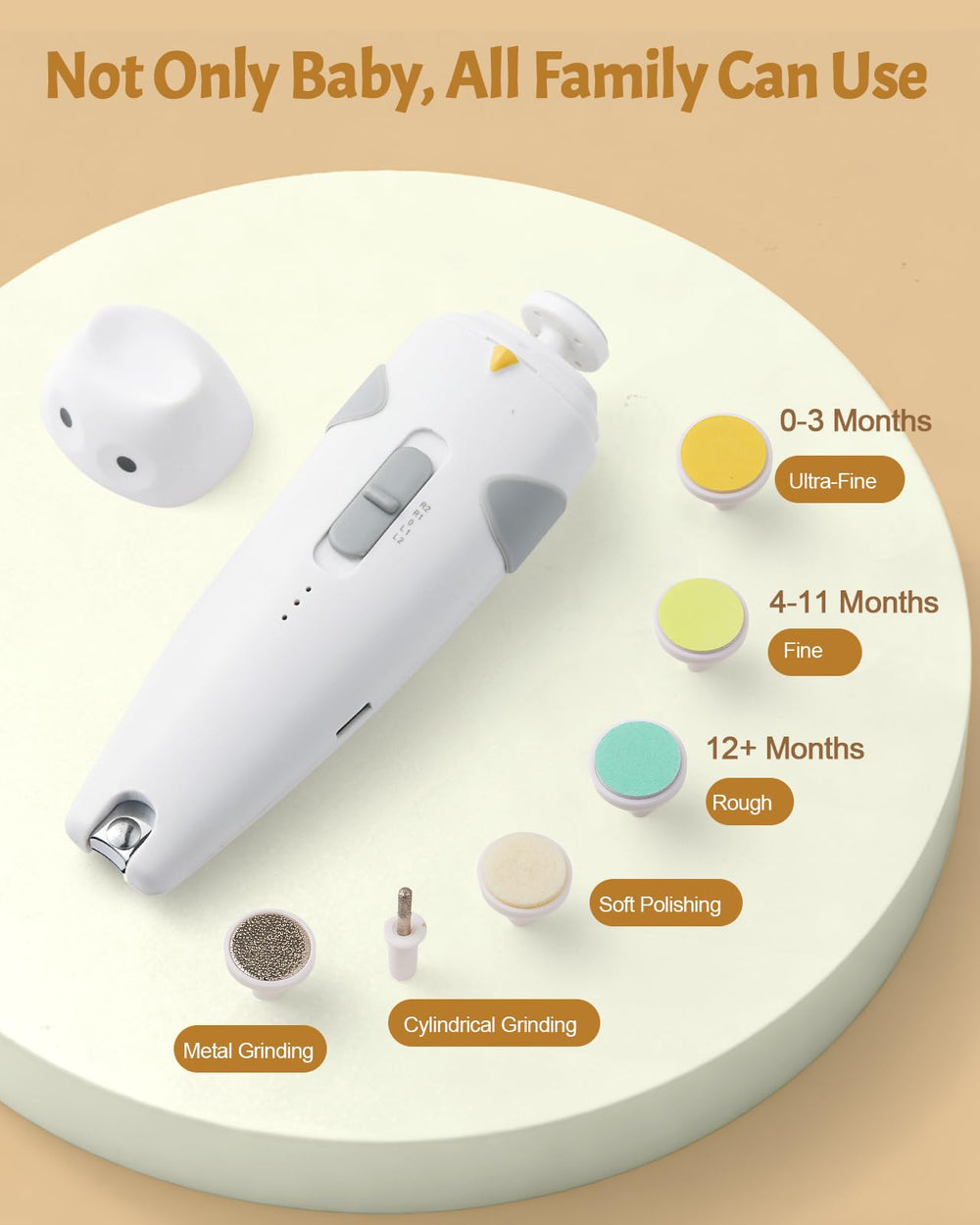 Lictin six grinding heads for newborns to adults.
