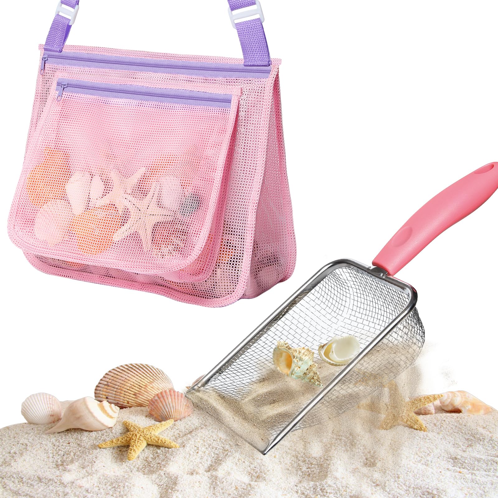 LIDAGO beach mesh shovel with shell-filtering design for kids